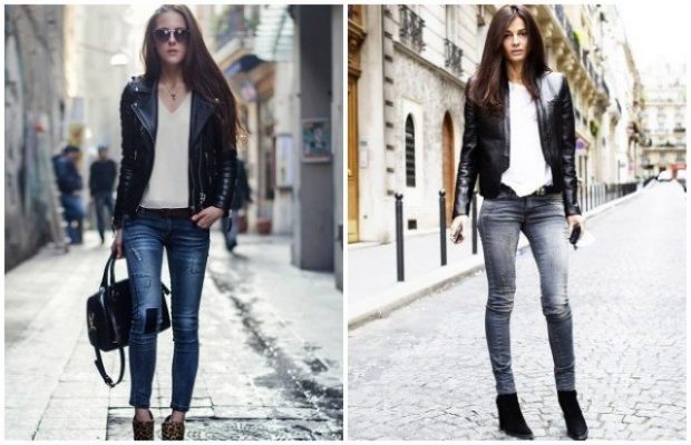 Quần jeans sự kết hợp ăn ý cùng áo da