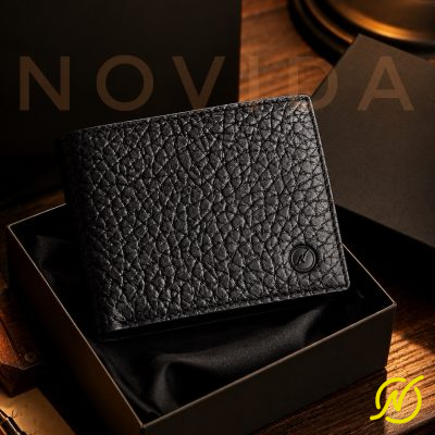 Ví Nam Da Trâu Novida Màu Đen Full Hộp Cao Cấp