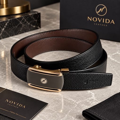 Thắt lưng nam da bò Novida hộp quà cao cấp