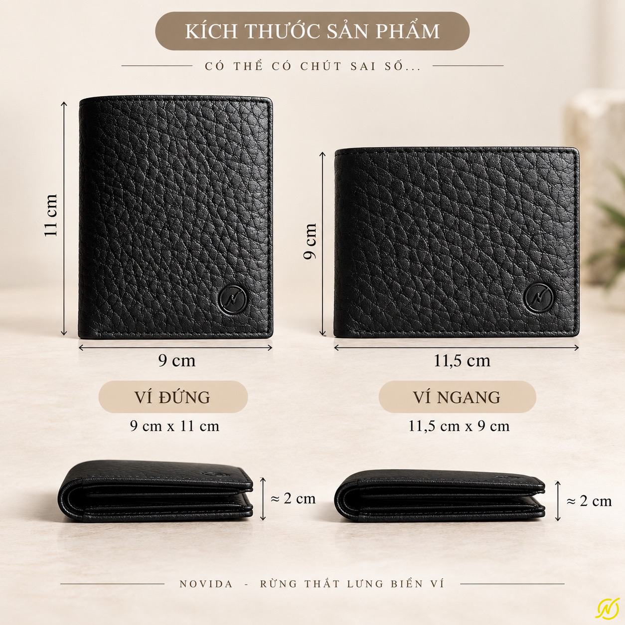 kich-thuoc-vi-nam-da-trau-novida.jpg Kích Thước Ví Nam Da Trâu Novida Cao Cấp Ví Đứng 9x11cm Và Ví Ngang 11,5x9cm